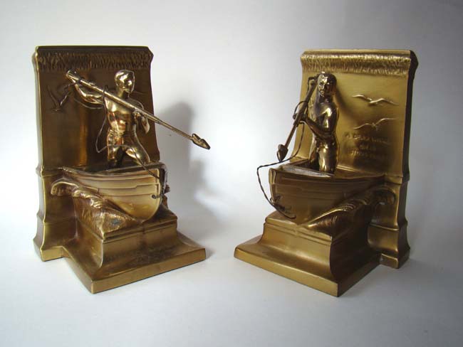 New Bedford Whaler bookends circa 1960 by P M Craftsmen